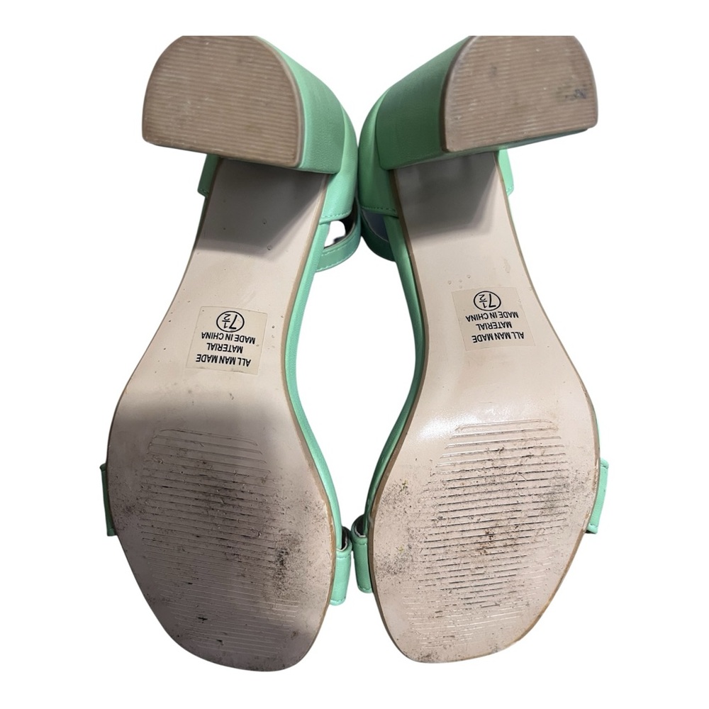 Women’s Mint Green Thick Block Modern Retro Open Toe Sandal 7.5 - Picture 5 of 5